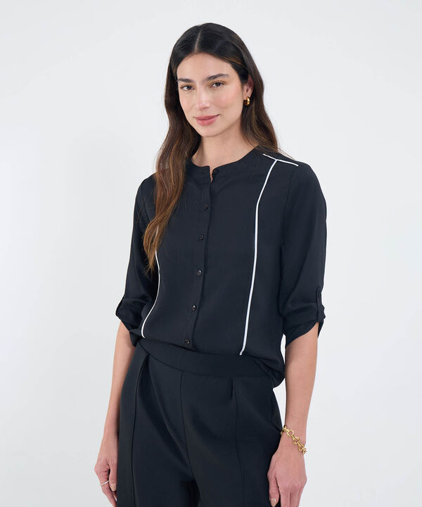 Blusa Manga 3/4 Con Detalle