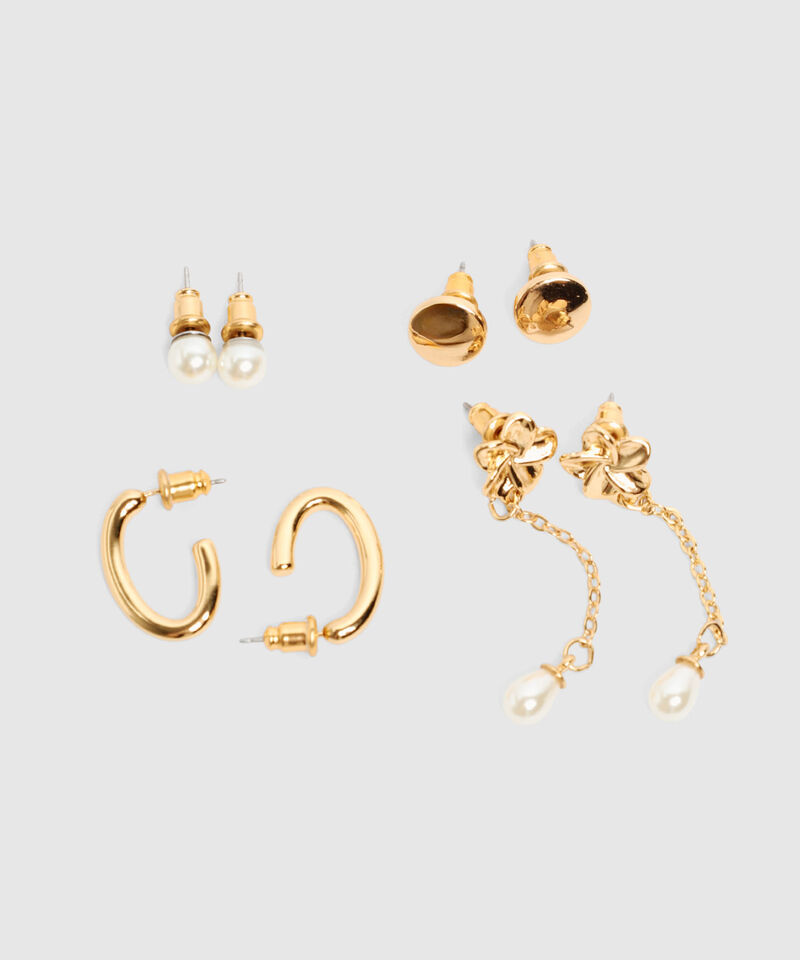 Set Aretes x4 Colgantes para Mujer