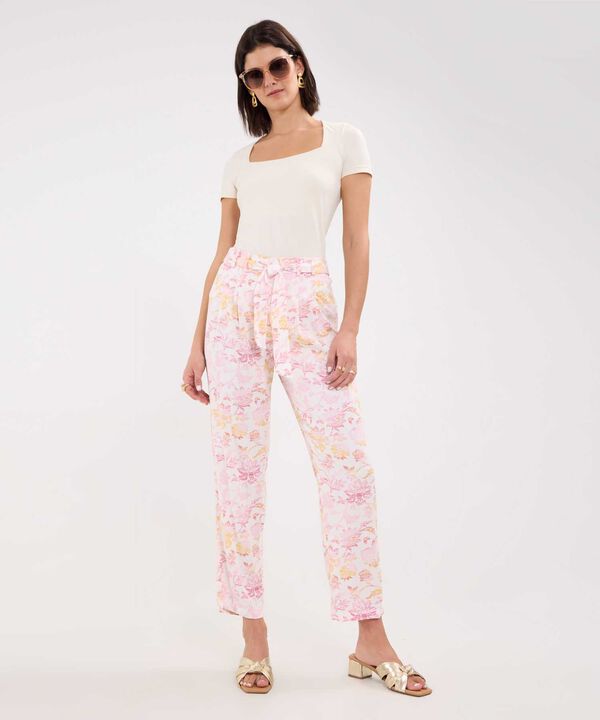 Pantalón Casual Estampado Botánico