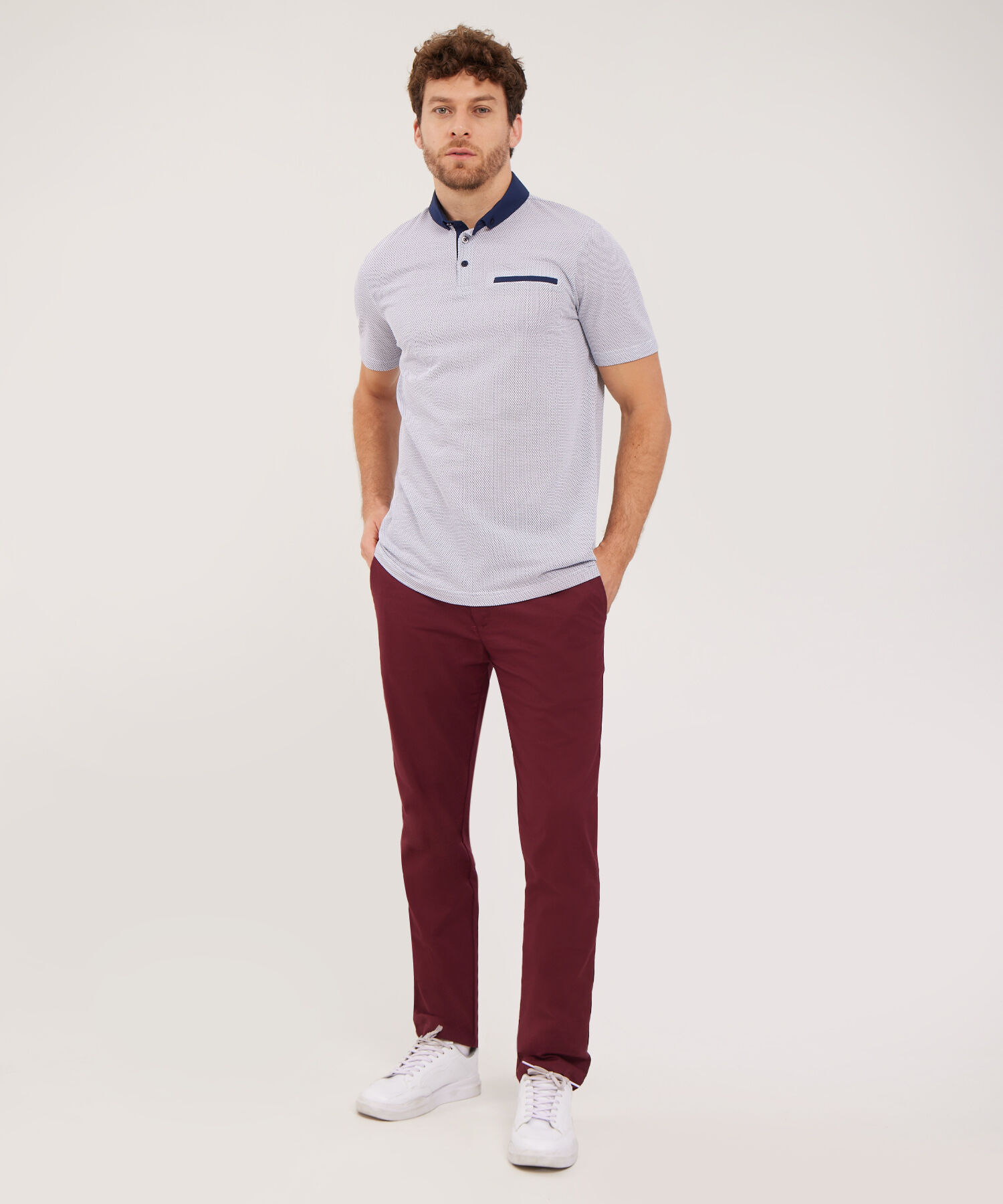 Polo  De Textura Con Cuello En Plana