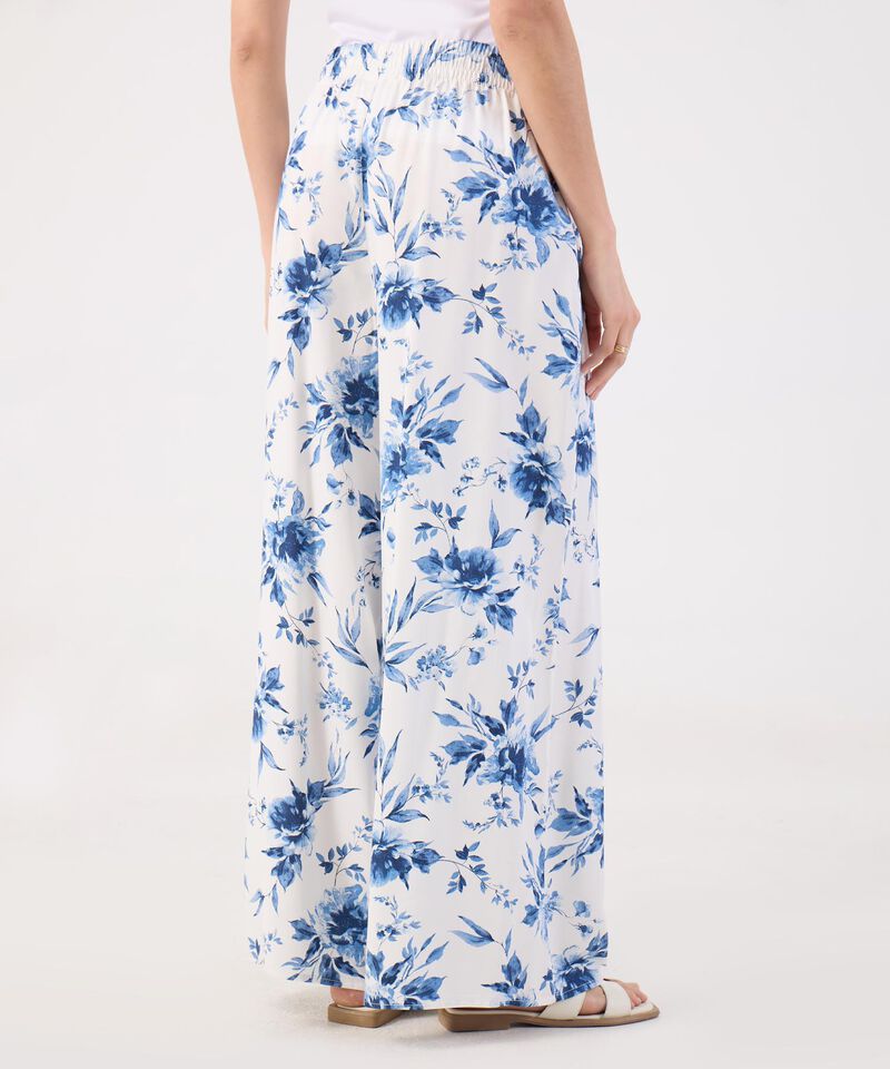 Pantalón Fluido Estampado Floral Ancho