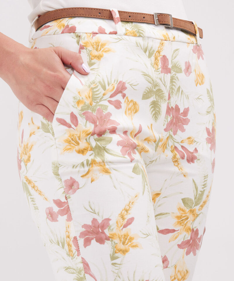 Pantalon Chino Estampado  Con Cinturon
