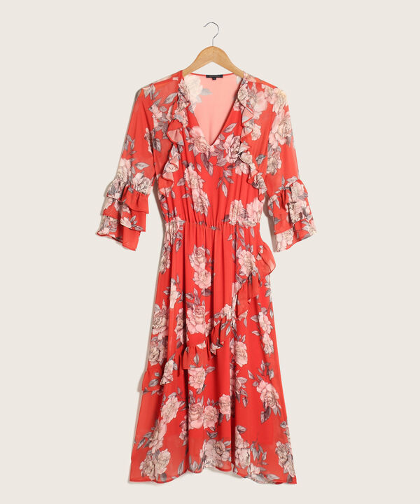Vestido Manga 3/4  Largo Estampado