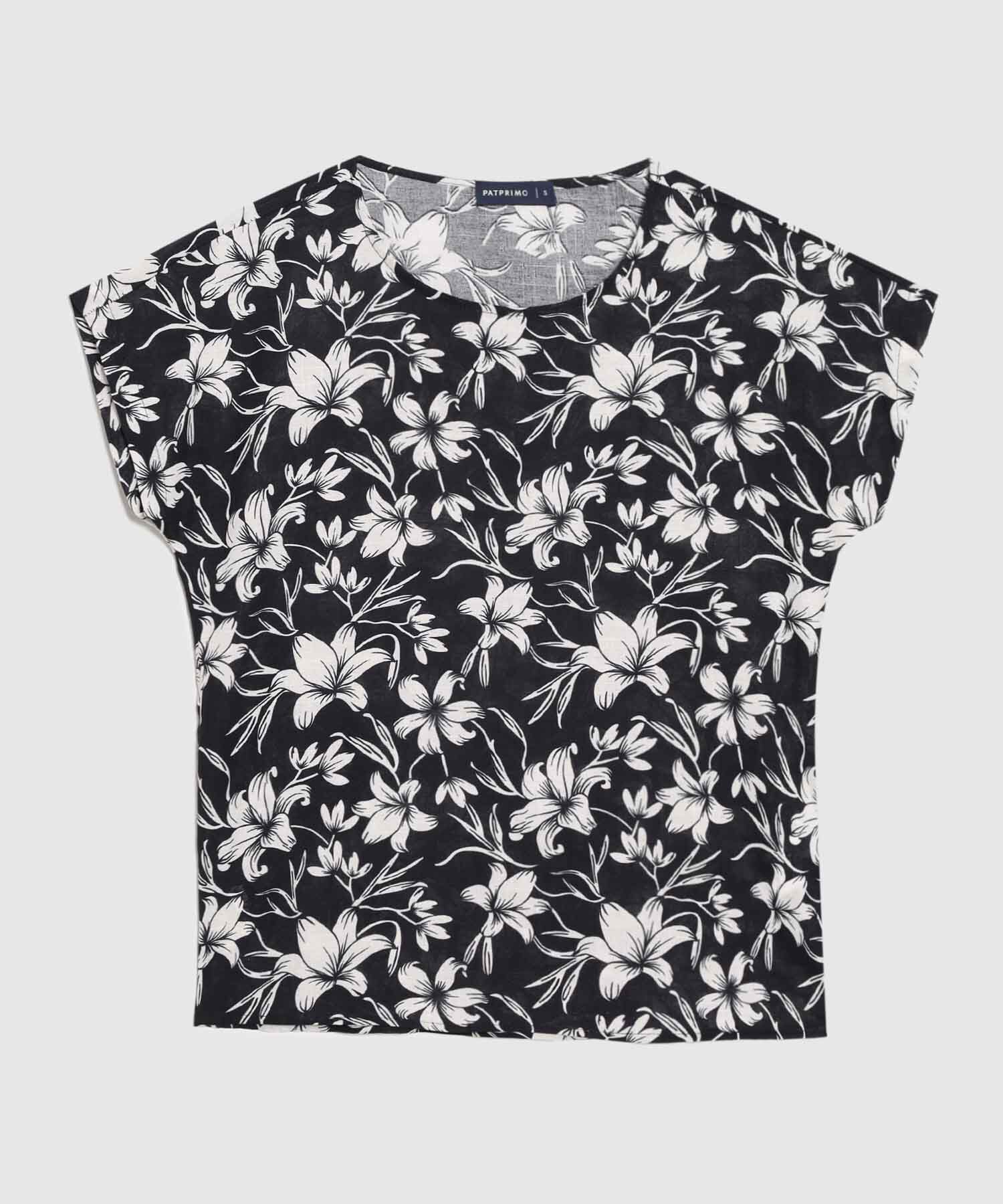 Blusa Estampada Cuello Redondo 