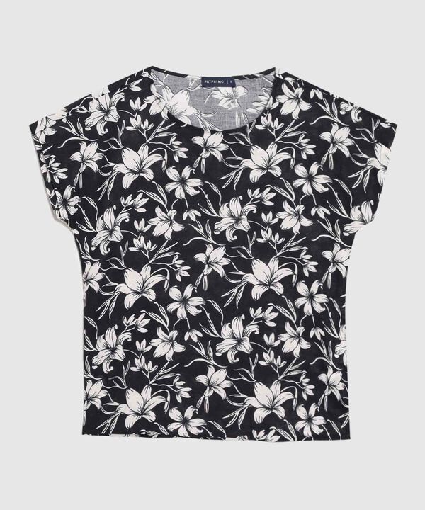 Blusa Estampada Cuello Redondo 