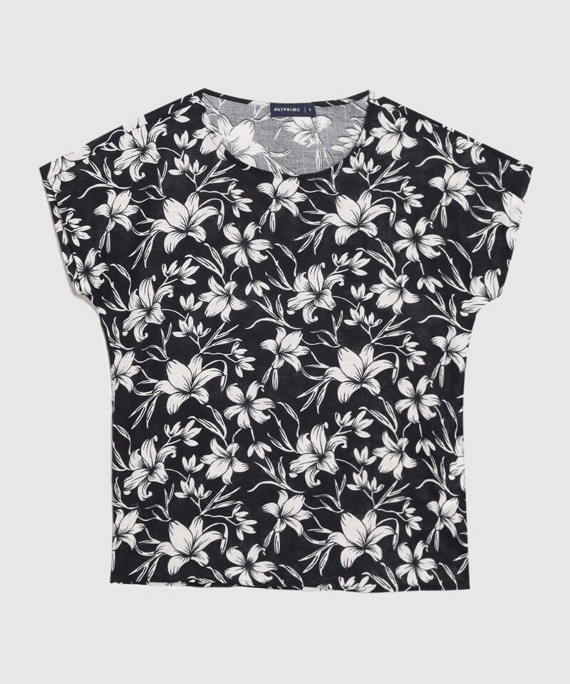 Blusa Estampada Cuello Redondo 