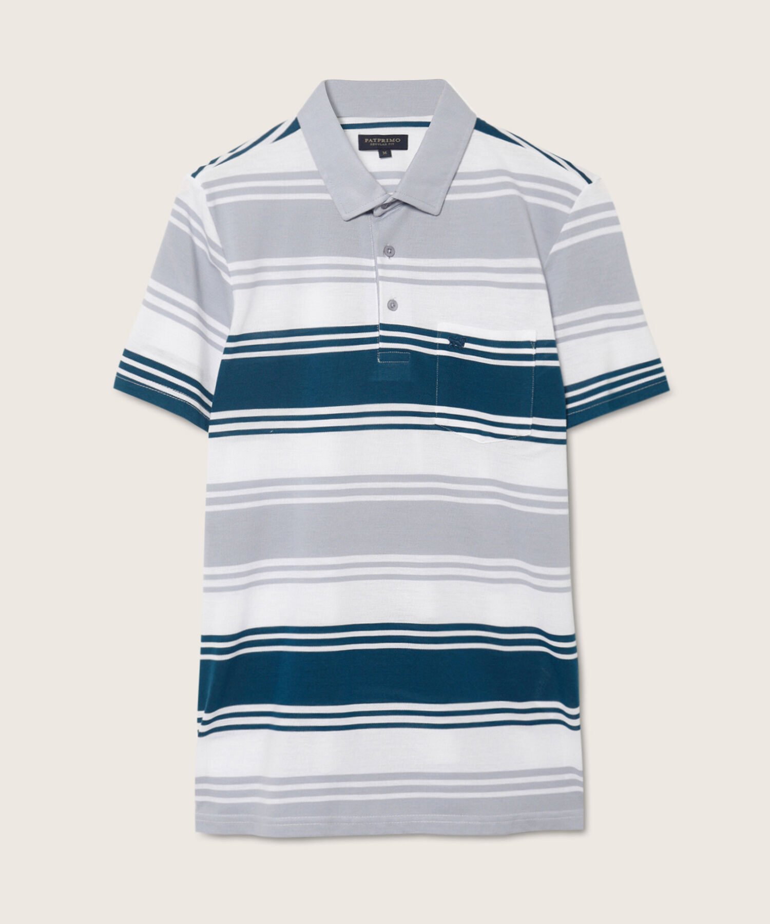 Polo Preteñida, Cuello Duro Con Bolsillo Y Silueta Regular Fit