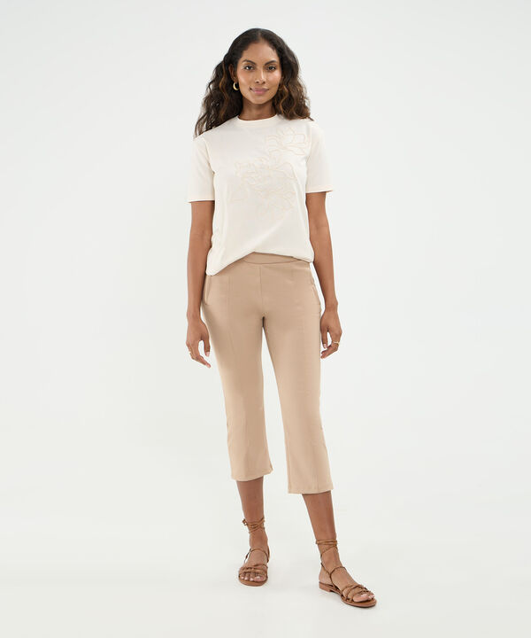 Leggins Corto Con Simulación Bolsillos Ribete Laterales Para Mujer image number null