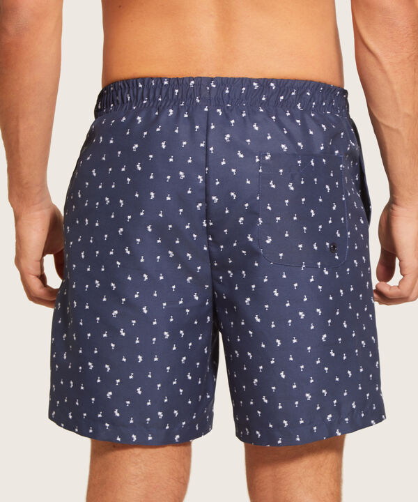 Bermuda Bañadora Estampada Tejido Plano