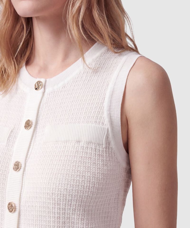 Chaleco De Punto Con Textura Para Mujer