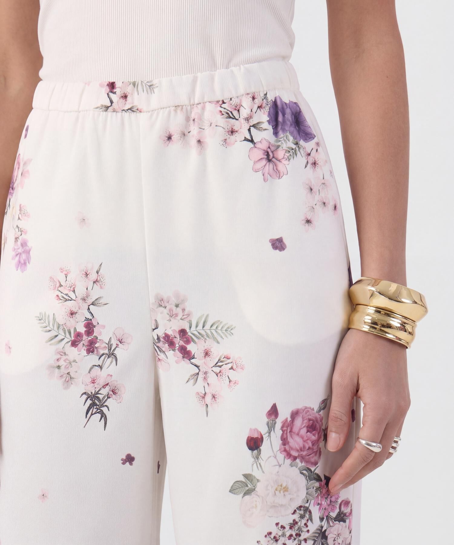 Pantal&oacute;n Wide Leg De Textura Ligera Para Mujer