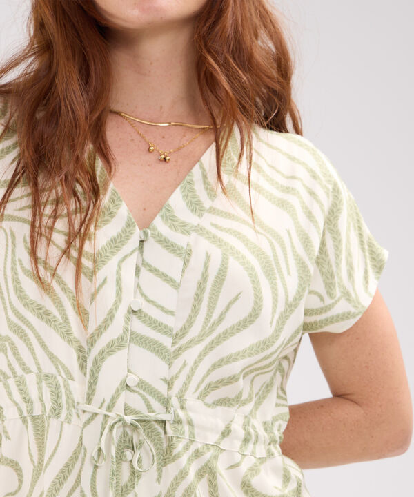 Blusa Estampada Con Cordón En Cintura image number null