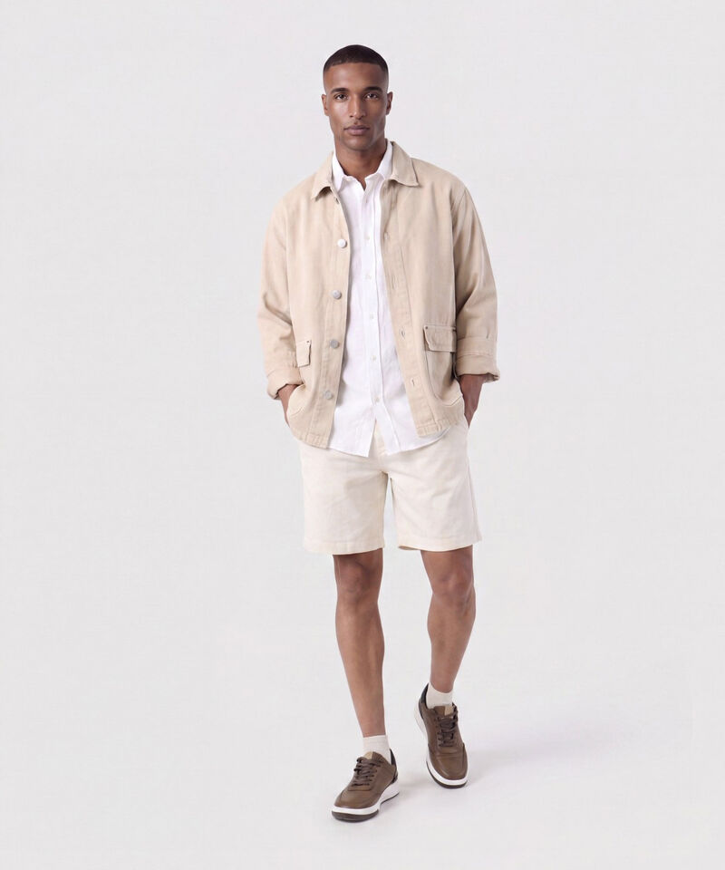 Chaqueta Tipo Overshirt Con Bolsillos Hombre