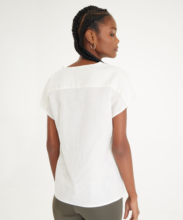 Blusa Manga Rodada Corta Cuello En V