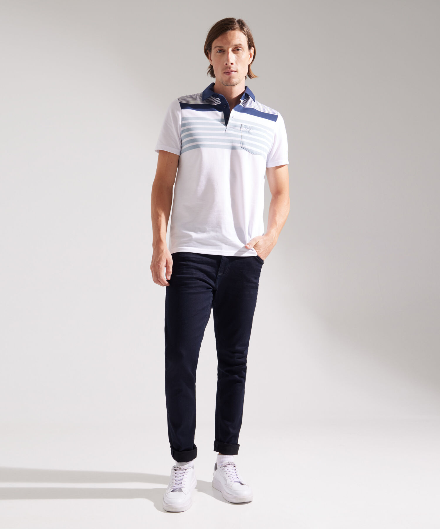 Polo  Cuello Duro, Con Bolsillo Regular Fit
