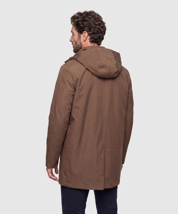 Chaqueta Unicolor con Capucha Para Hombre