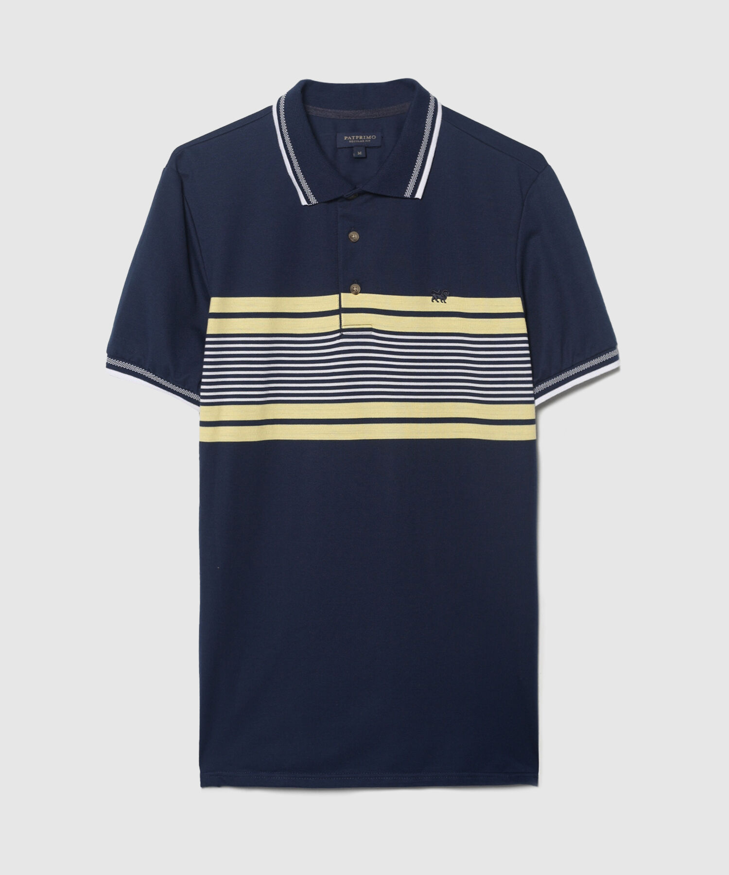 Polo , Cuello Y Puños Tejidos Con Diseño Y Silueta Regular Fit, Cítrico Marinero
