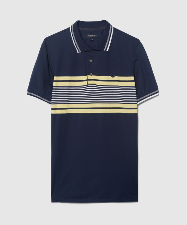 Polo , Cuello Y Puños Tejidos Con Diseño Y Silueta Regular Fit, Cítrico Marinero