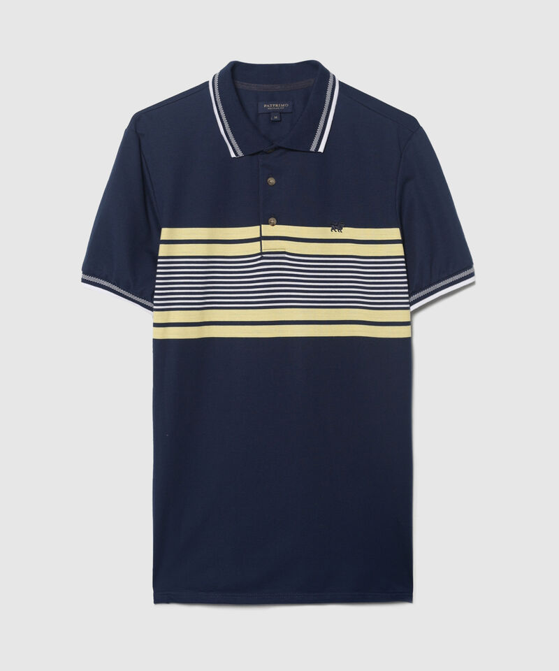 Polo , Cuello Y Puños Tejidos Con Diseño Y Silueta Regular Fit, Cítrico Marinero