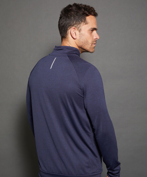 Buzo Deportivo Cuello Alto Con Cremallera Y Bolsillos Ribete