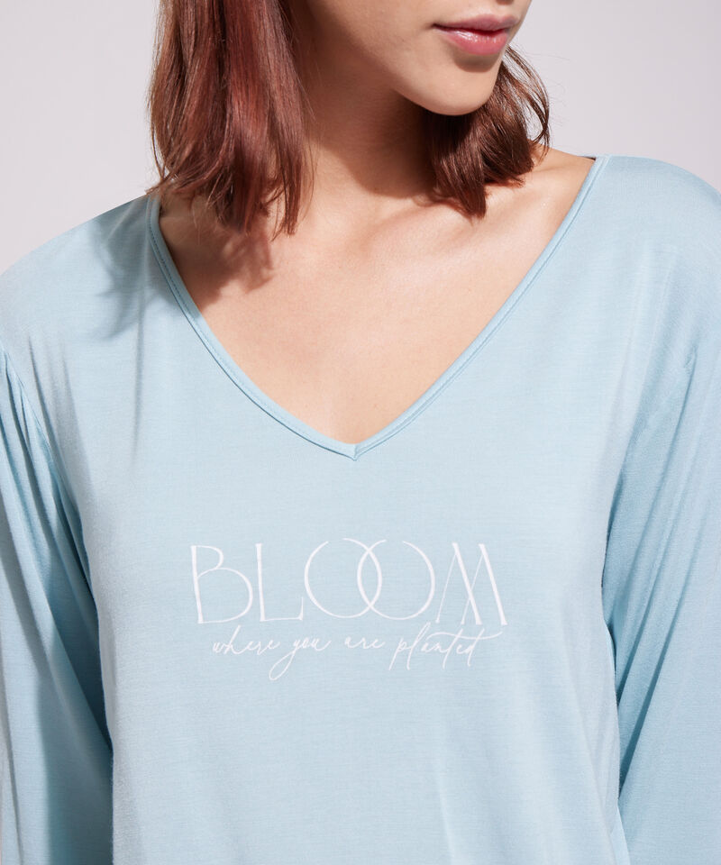 Pijama Camiseta Manga 3/4 Con Screen Y Pantalon Largo Estampado