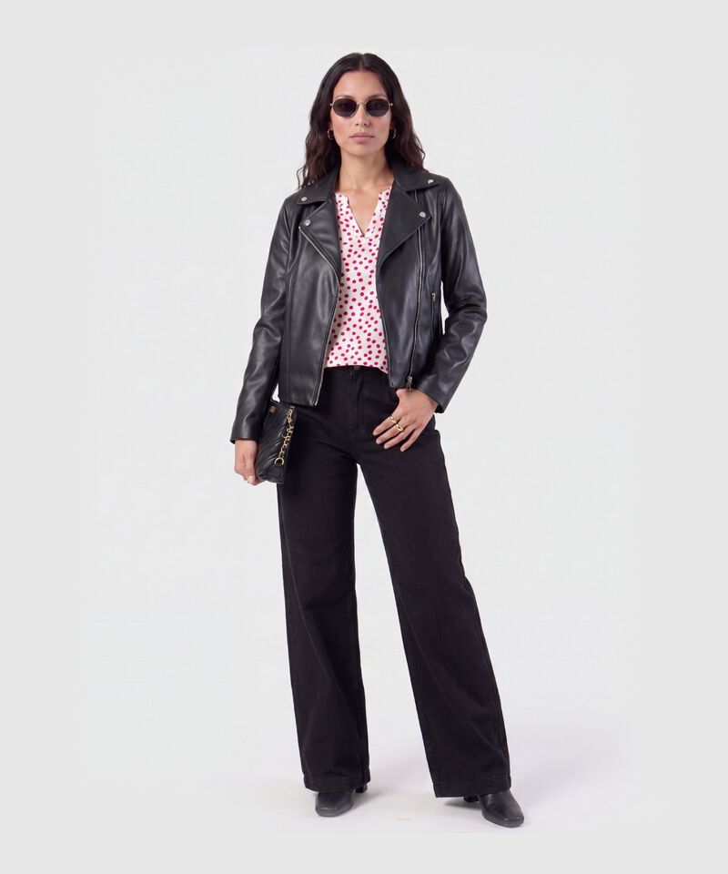 Blusa Estampada Cuello Mao