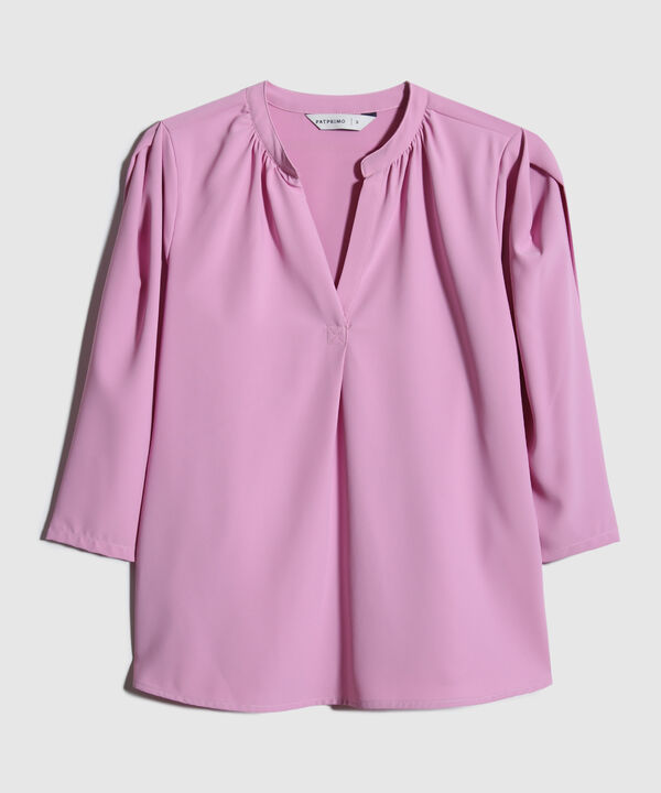 Blusa Unicolor Cuello Mao Con Manga 3/4 image number null