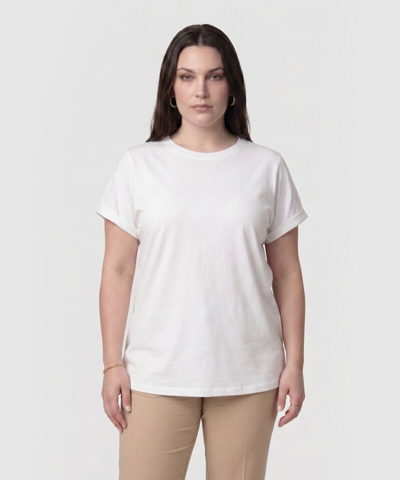Camiseta Con Bordado Lateral Para Mujer Curvy