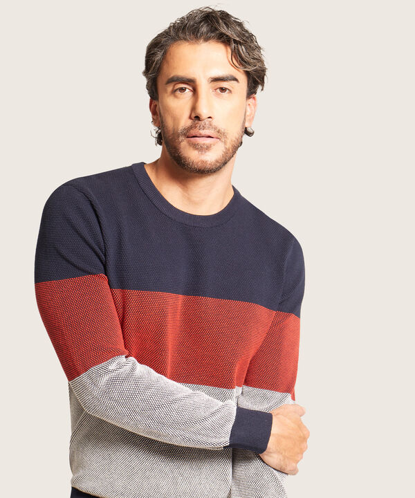 Saco Cuello Redondo Con Bloques