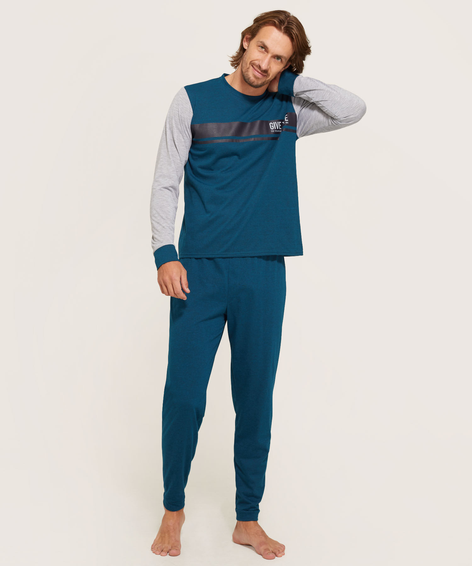 Pijama Camiseta Manga Larga