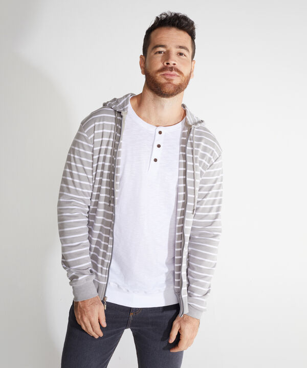 Buzo Zipper Preteñido Con Capota Y Cordón Ajustable