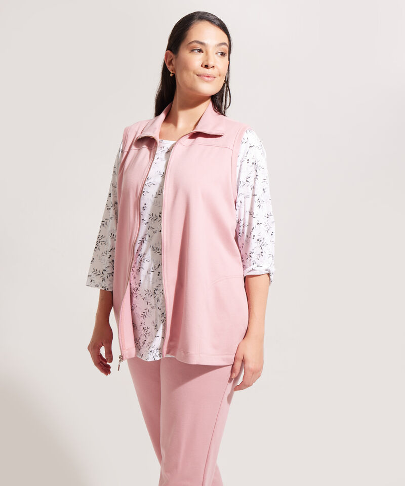 Sudadera 3 Piezas Con Chaleco Y Pantalón Unicolor Y Camiseta Estampada