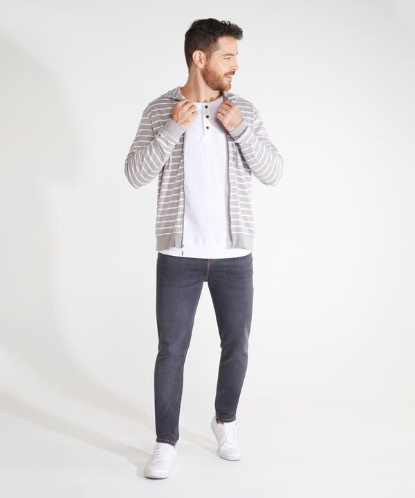 Buzo Zipper Preteñido Con Capota Y Cordón Ajustable