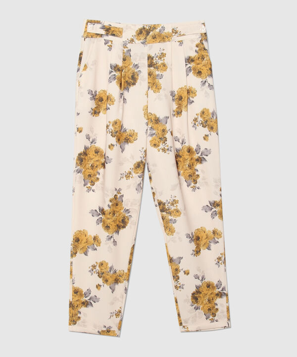 Pantalón Unicolor Con Charreteras Y Boton En Pretina