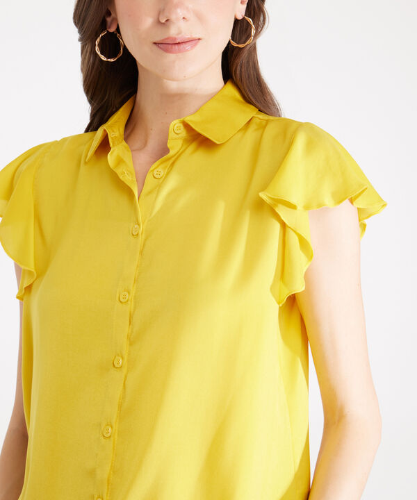 Camisa Unicolor Manga Corta Volada