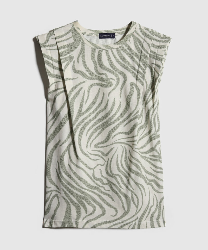Camiseta Estampada Con Alforzas