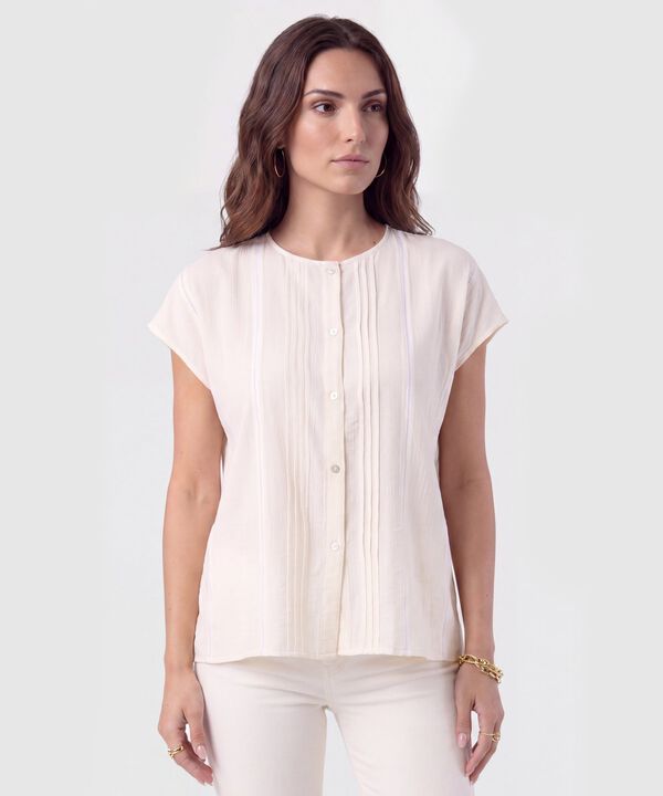 Blusa con Alforzas Frontales para Mujer