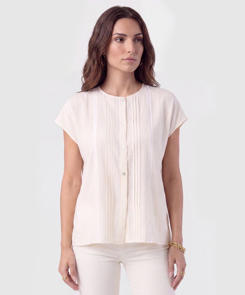 Blusa con Alforzas Frontales para Mujer