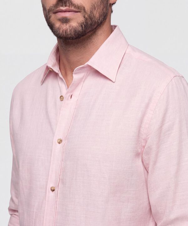 Camisa Unicolor Manga Larga para Hombre