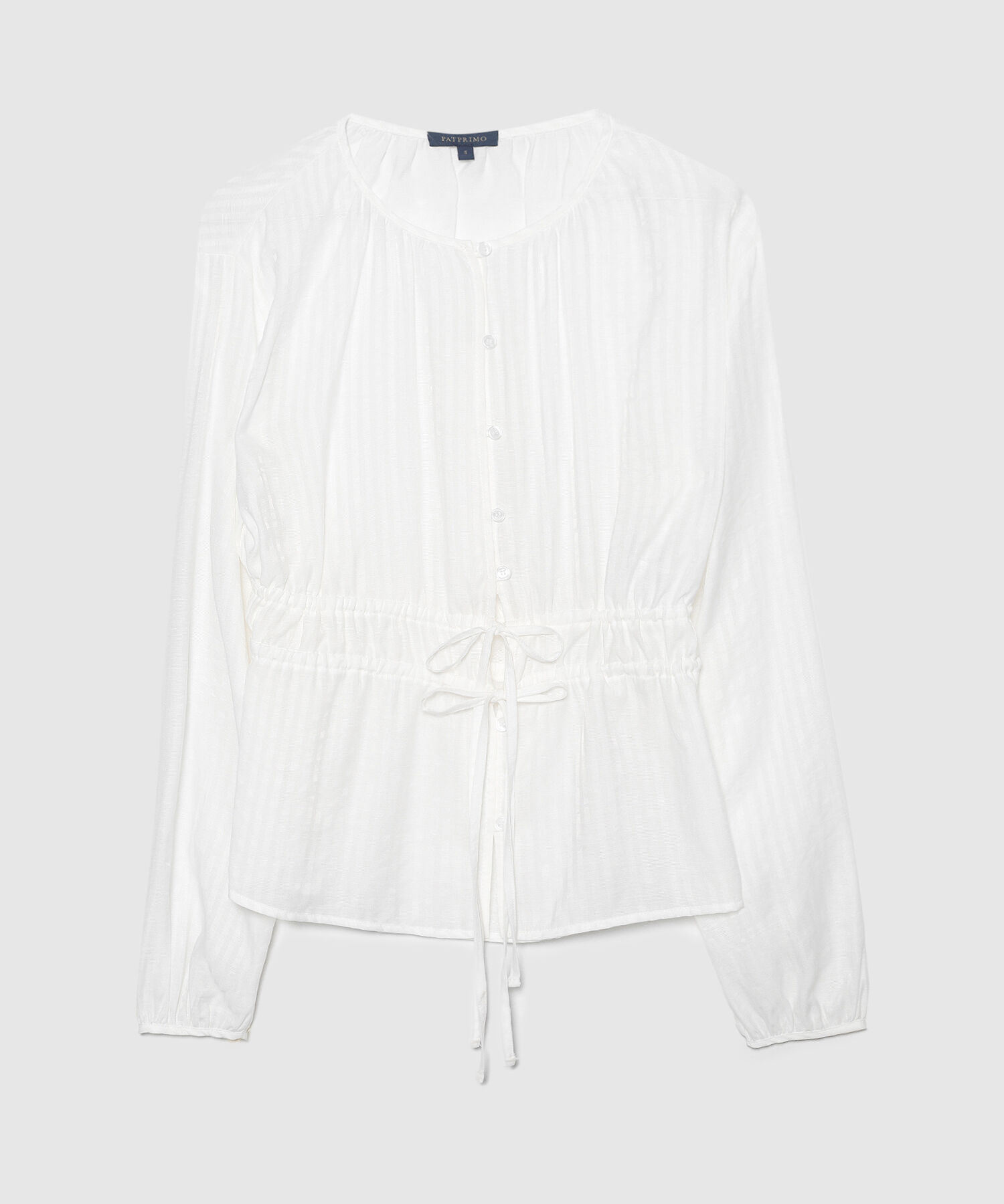 Blusa Encauchada Manga Larga Unicolor