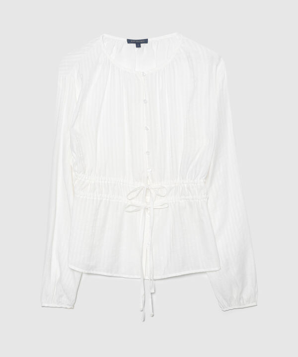 Blusa Encauchada Manga Larga Unicolor