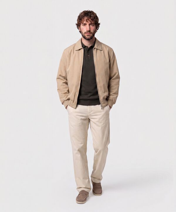 Chaqueta Unicolor Con Cuello Hombre