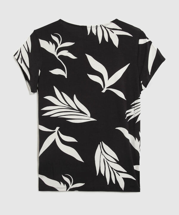 Camiseta Estampado De Hojas image number null