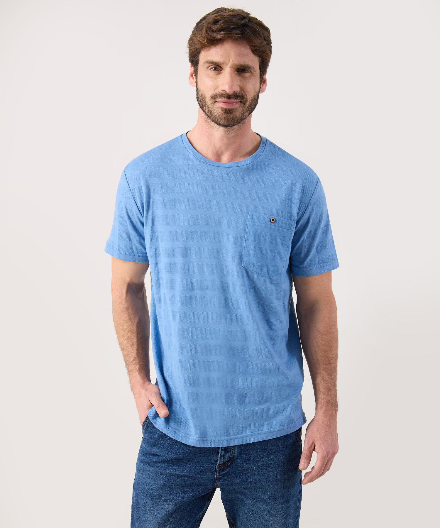 Camiseta Unicolor Con Bolsillo 