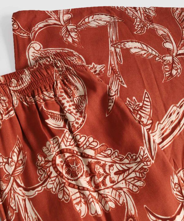 Pantal&oacute;n Estampado Con Ajuste De Cord&oacute;n Para Mujer