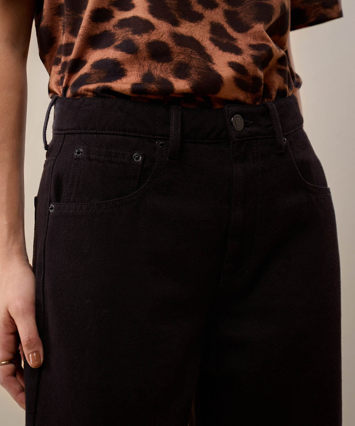 Jean Barrel Fit Tiro Alto Para Mujer