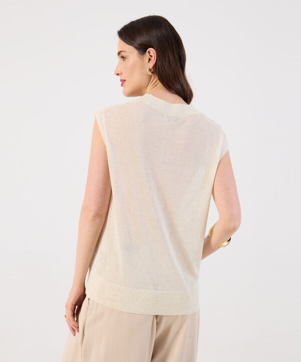 Chaleco Tejido Escote en V para Mujer