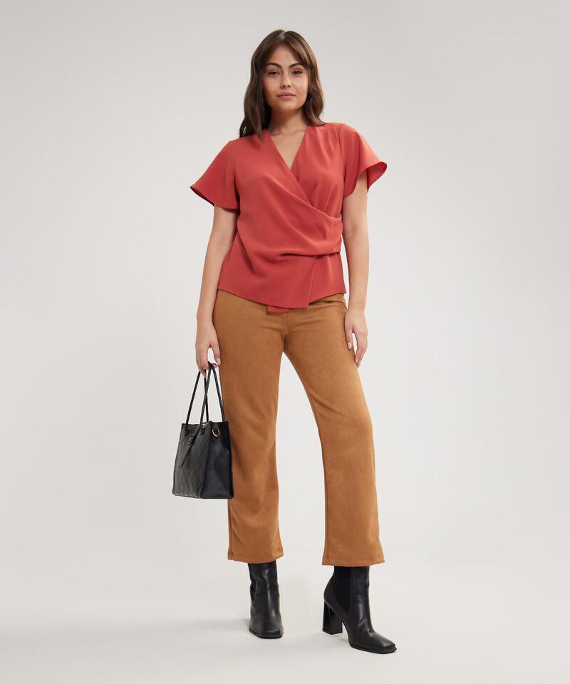 Blusa Unicolor Con Cruce