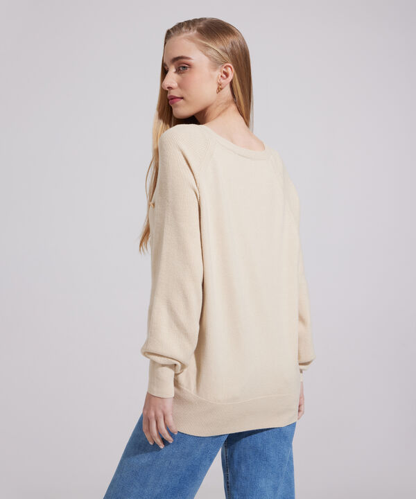 Saco Manga Larga Cuello V Con Botones