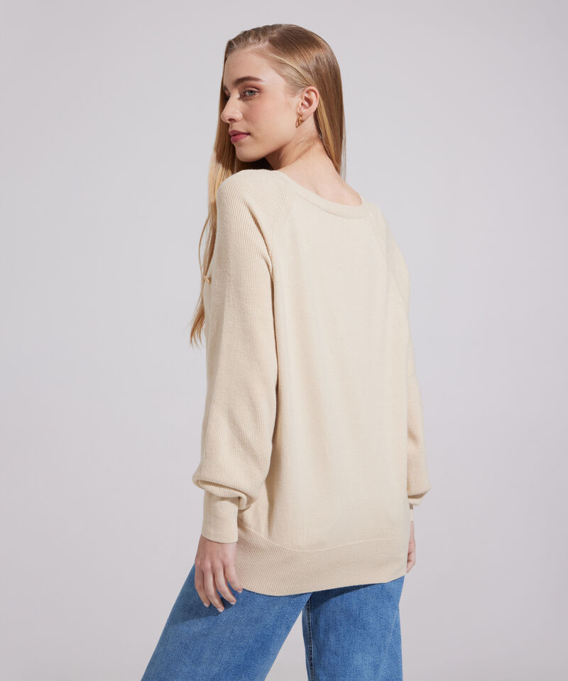 Saco Manga Larga Cuello V Con Botones